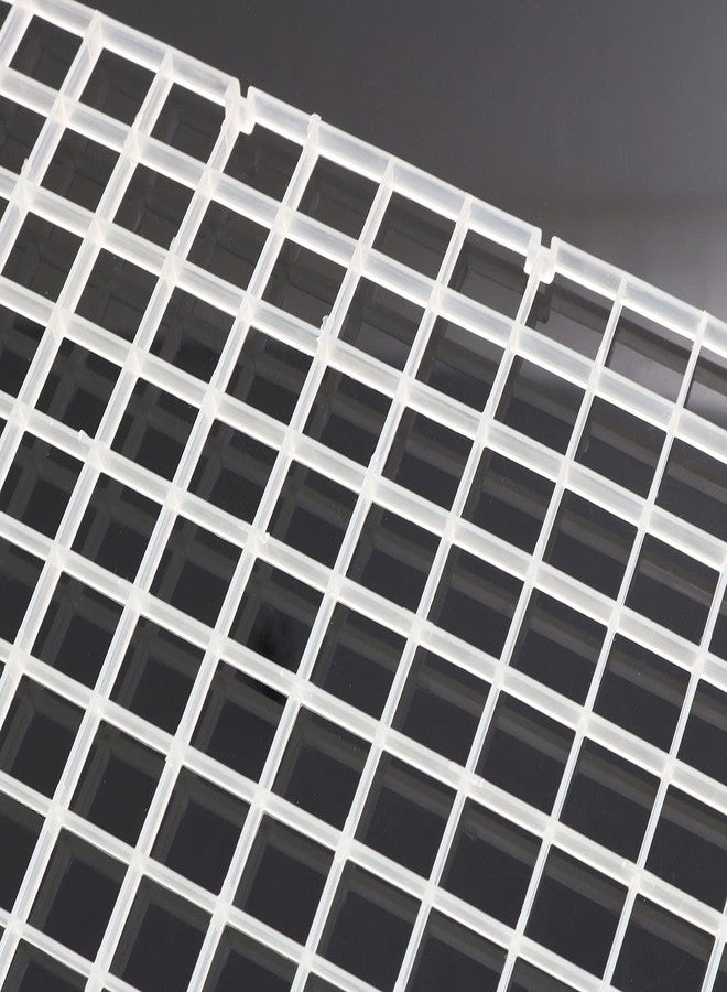 RLECS 2pcs 30cm x 15cm Plastic Grid Divider Tray Egg Crate Louvre Aquarium Fish Tank Bottom Isolation, White - Image 4